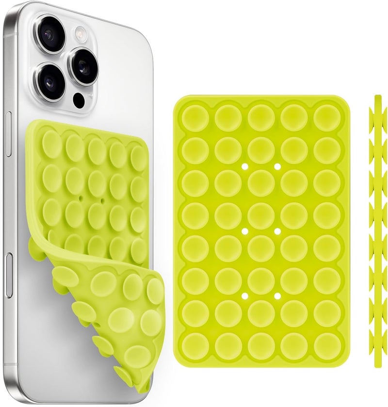 Yojaro Silicone Suction Cup Phone Case Mount Double Sided, Phone Accessories Hands-Free Strong Grip Holder for Selfies and Videos, Silicon Phone Stand for iPhone and Android Green - Image 1